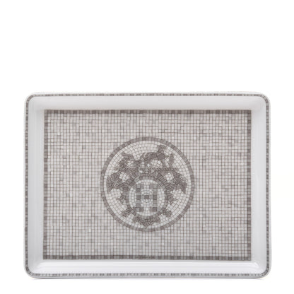 Hermes Porcelain Mosaique Au 24 Sushi Plate Platine 1 of 7