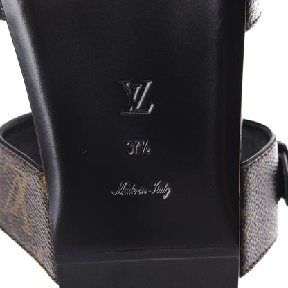 Louis Vuitton Monogram Bom Dia Mule Sandals 37.5 Black 6 of 7