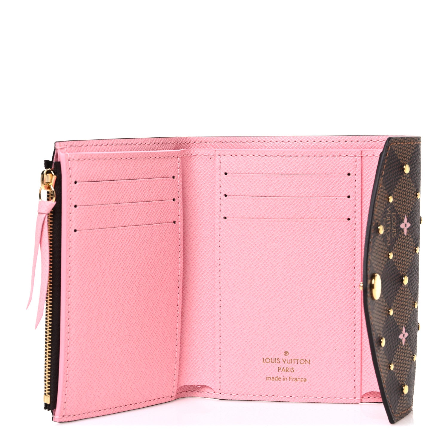 Louis Vuitton Damier Ebene Studded Victorine Wallet 5 of 7