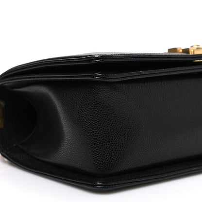 Chanel Caviar Chevron Quilted Medium Boy Flap Black 9 of 10