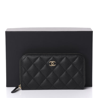Chanel Caviar Quilted Small Zip Around Wallet Black 9 of 9