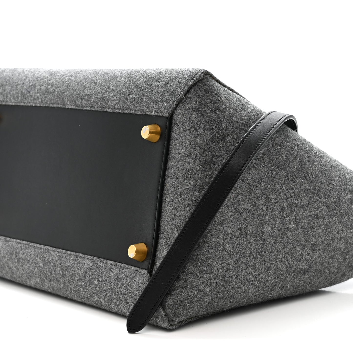Felt Smooth Calfskin Mini Belt Bag Grey