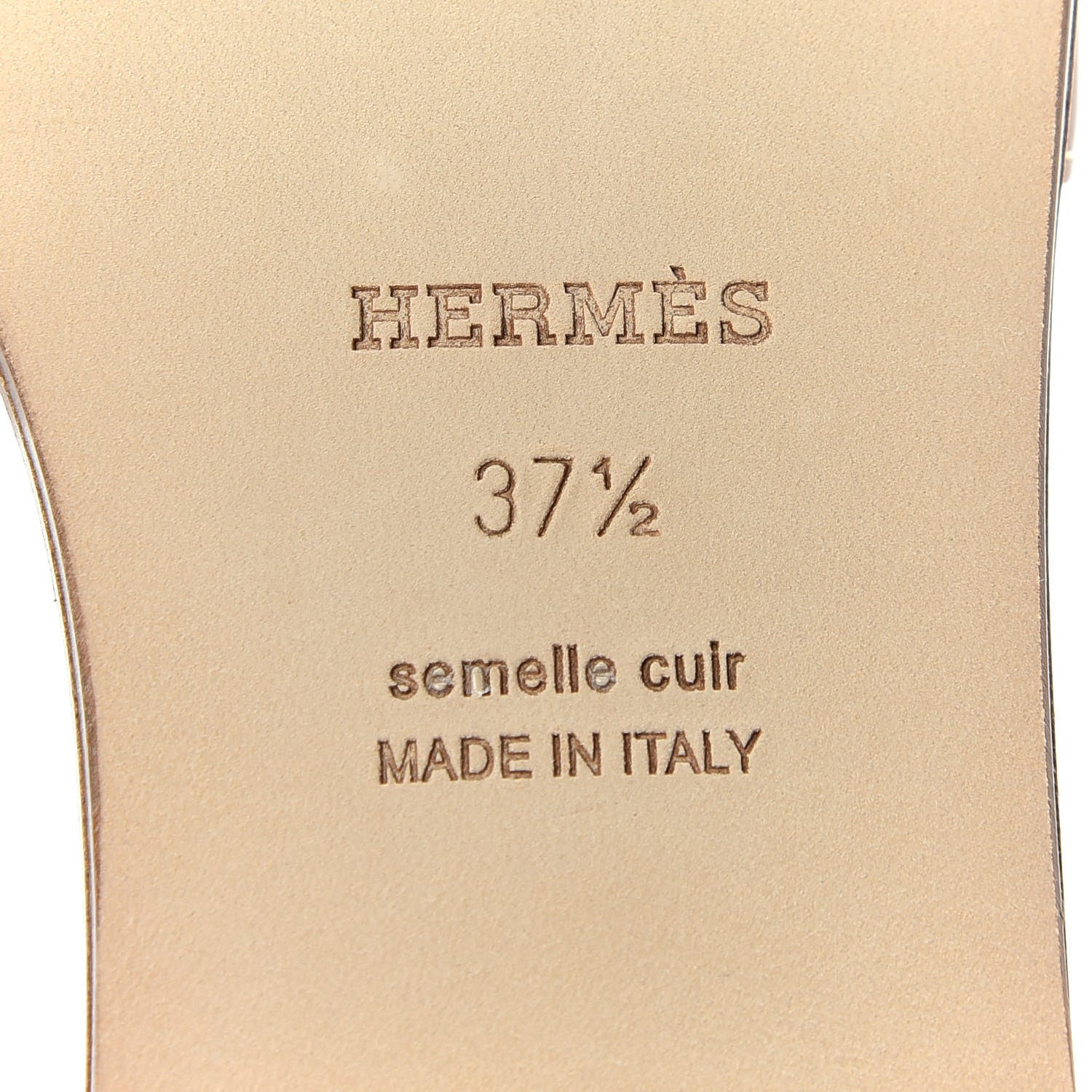 Hermes Box Calfskin Oran Sandals 37.5 Gold 9 of 10