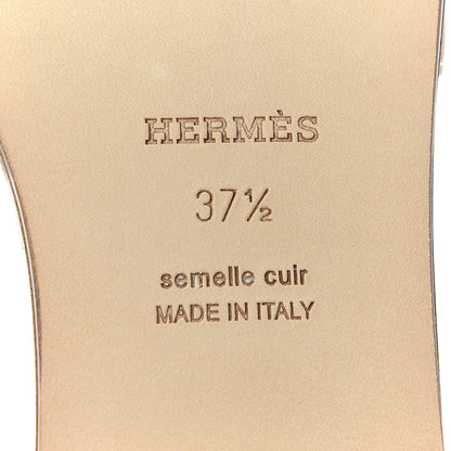 Hermes Box Calfskin Oran Sandals 37.5 Gold 9 of 10