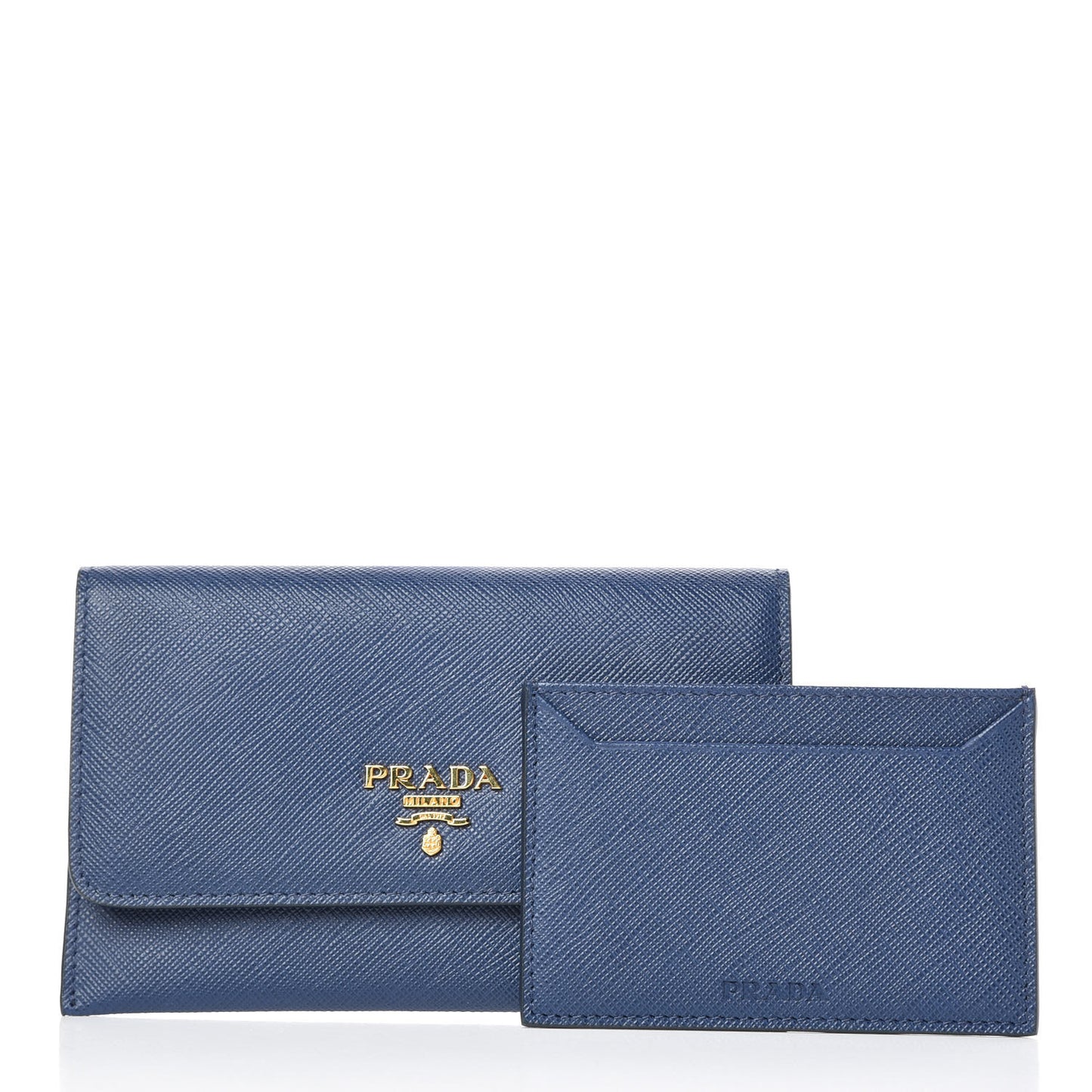 Saffiano Metal Flap Wallet Bleuette