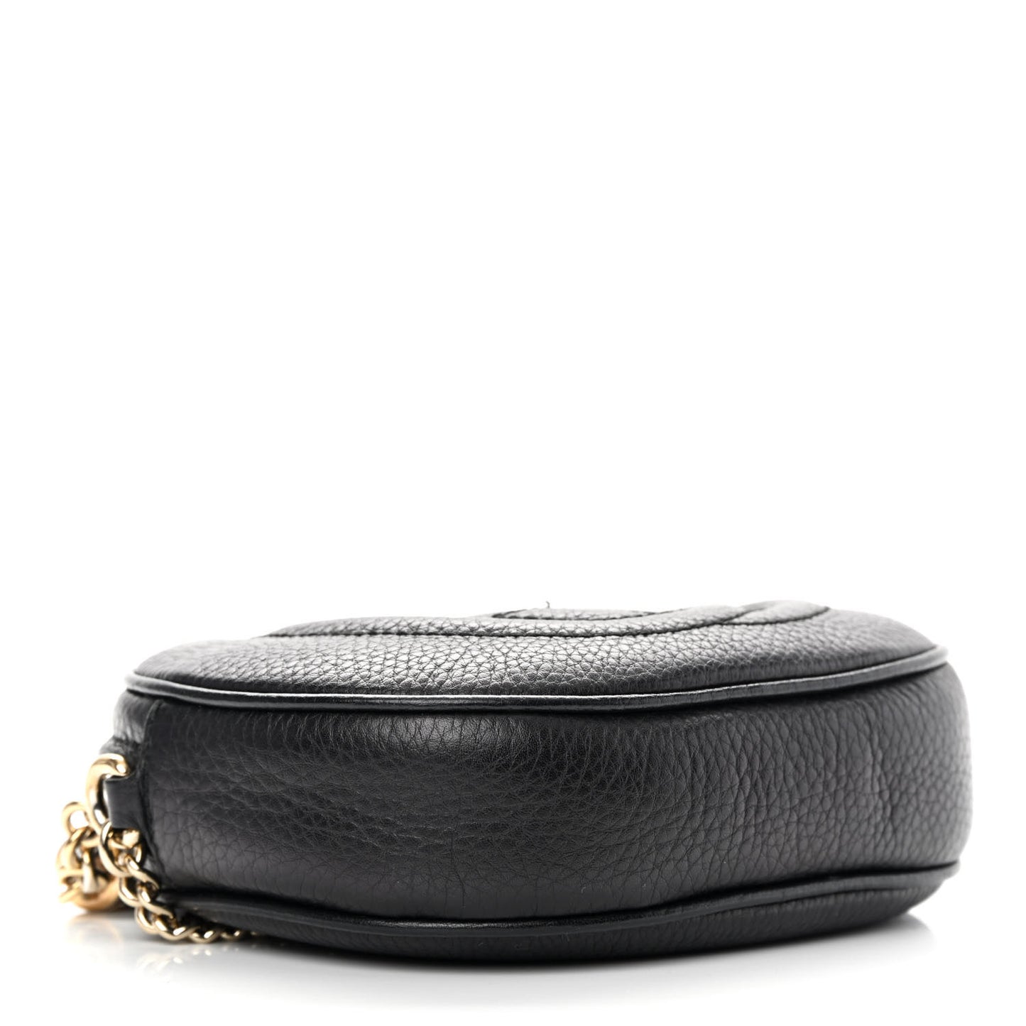 Pebbled Calfskin Mini Soho Chain Bag Black