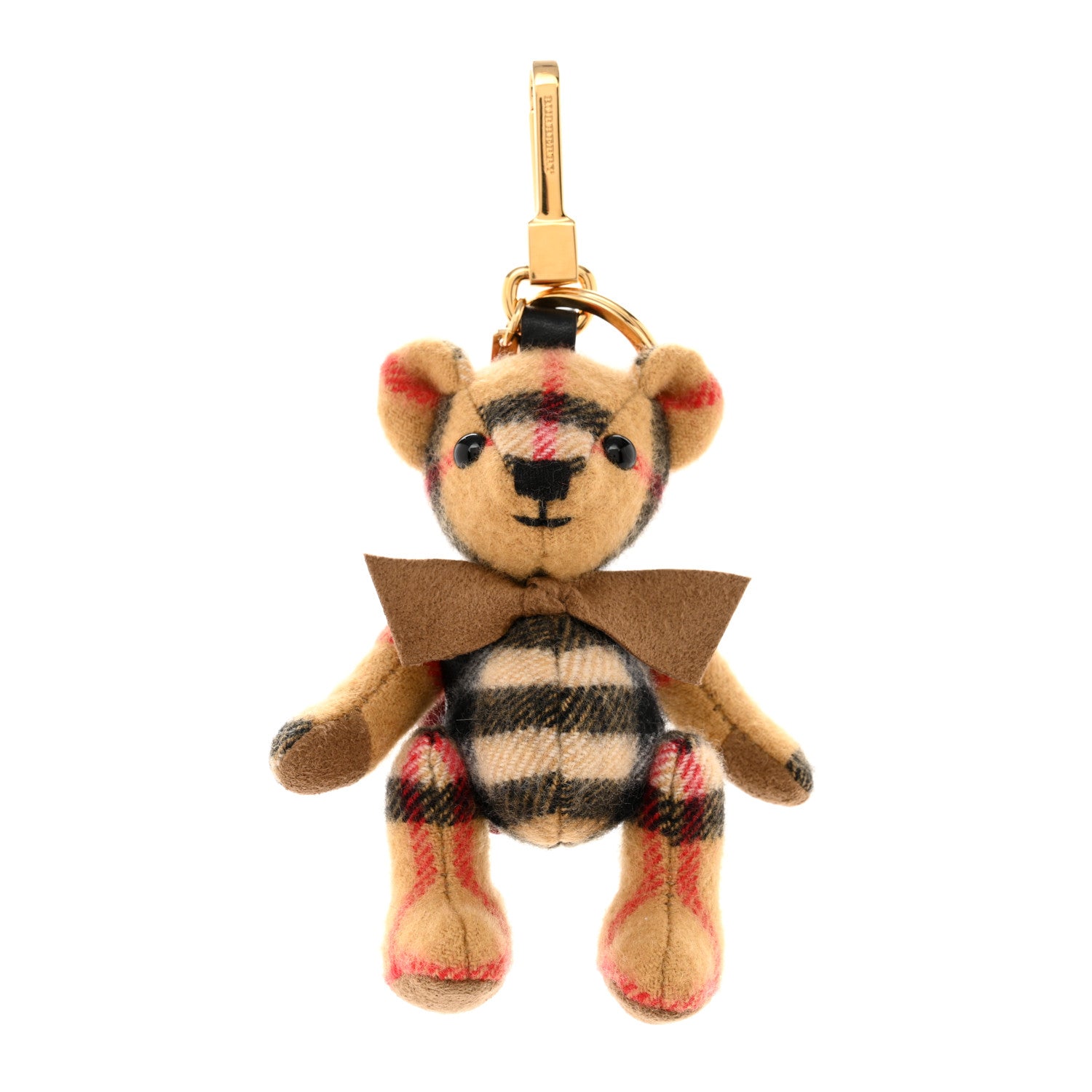 Burberry Cashmere Vintage Check Thomas Bear Bag Charm Antique Yellow 1 of 6