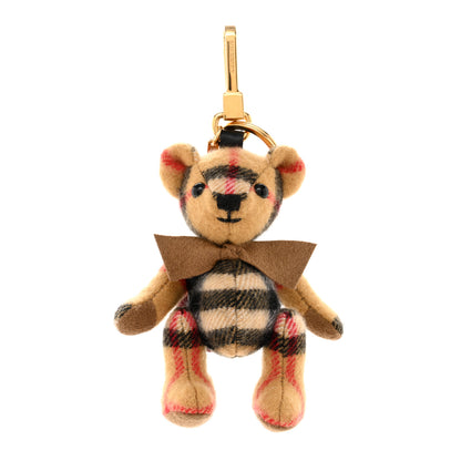 Burberry Cashmere Vintage Check Thomas Bear Bag Charm Antique Yellow 1 of 6