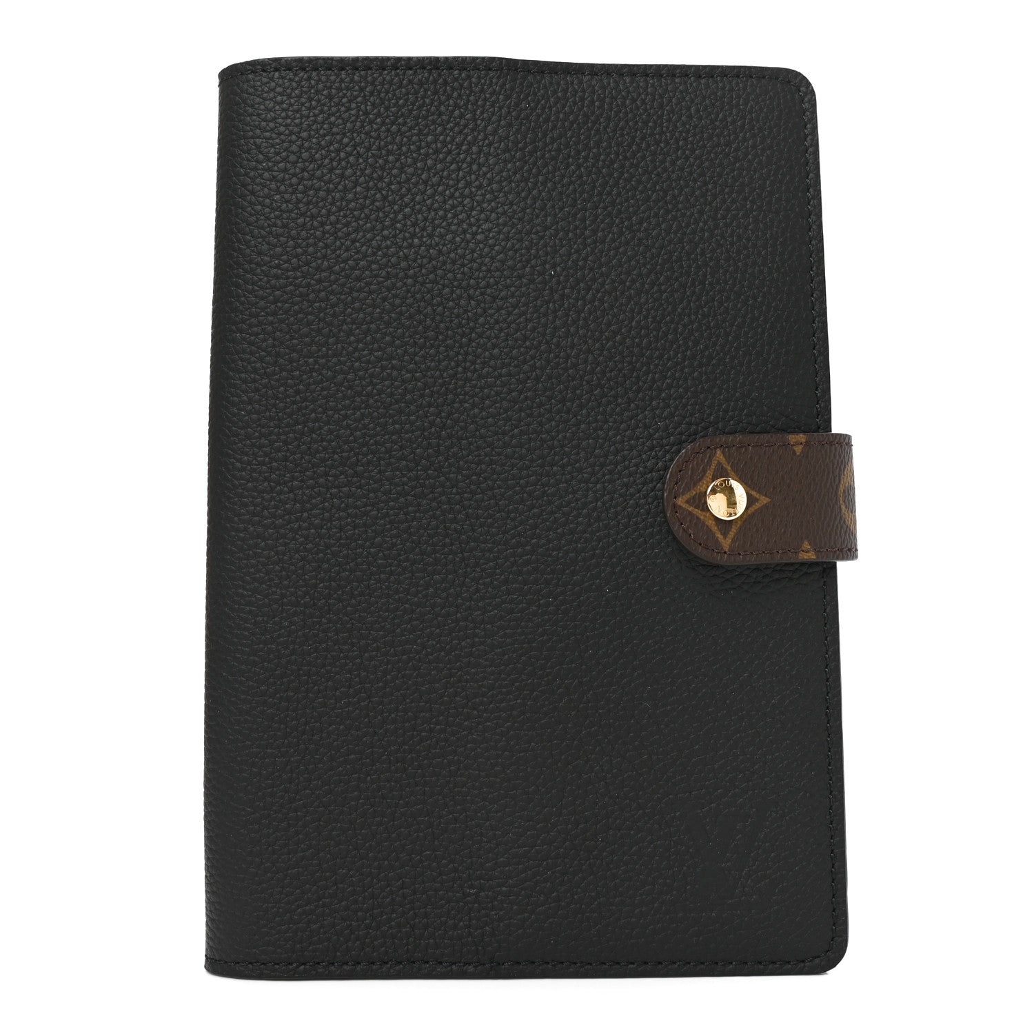 Louis Vuitton Grained Calfskin Monogram Charles Notebook Cover MM Black 1 of 6