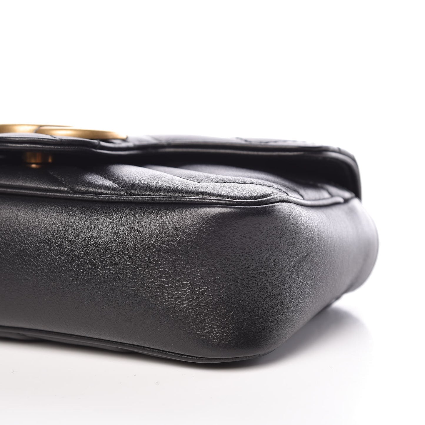 Calfskin Matelasse Super Mini GG Marmont Shoulder Bag Black