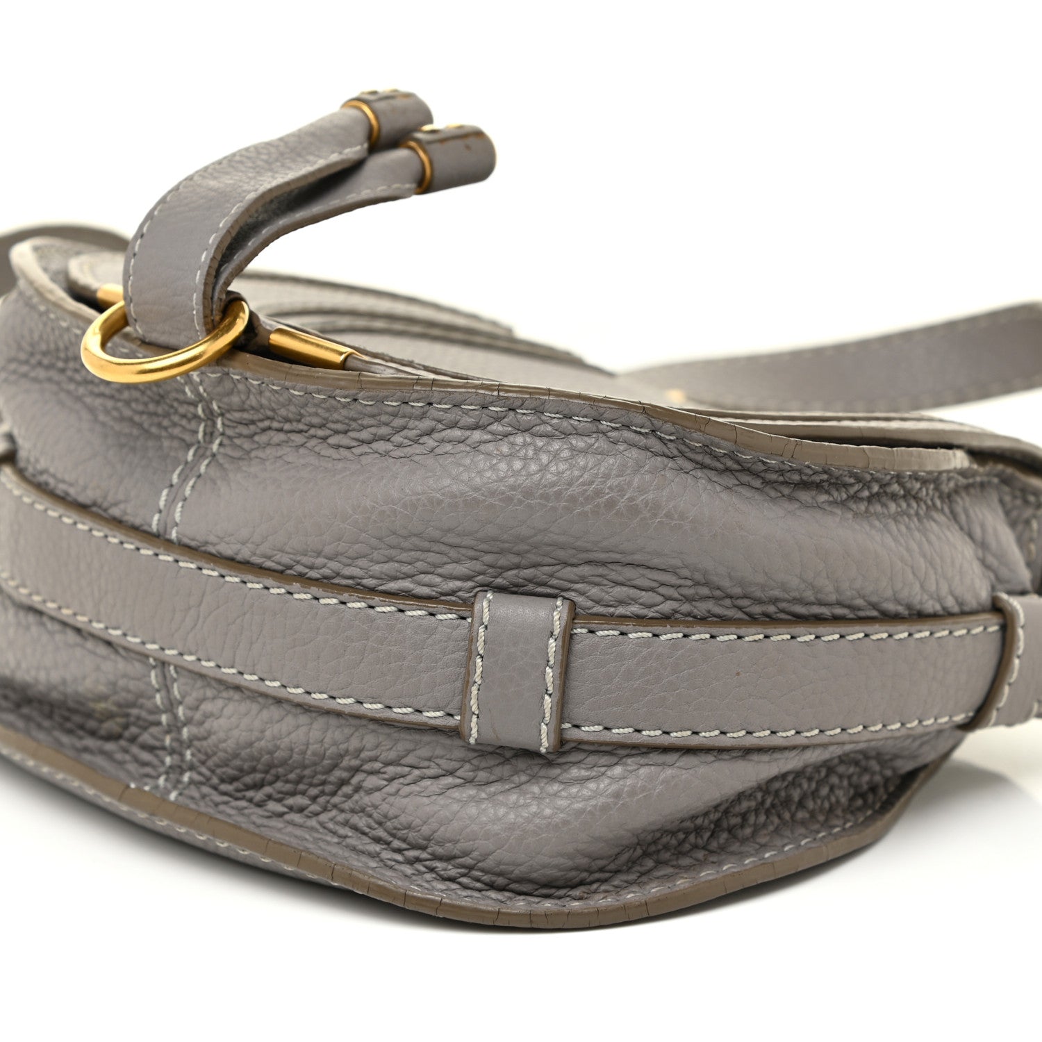 Chloe Calfskin Mini Marcie Round Crossbody Bag Cashmere Grey 9 of 17