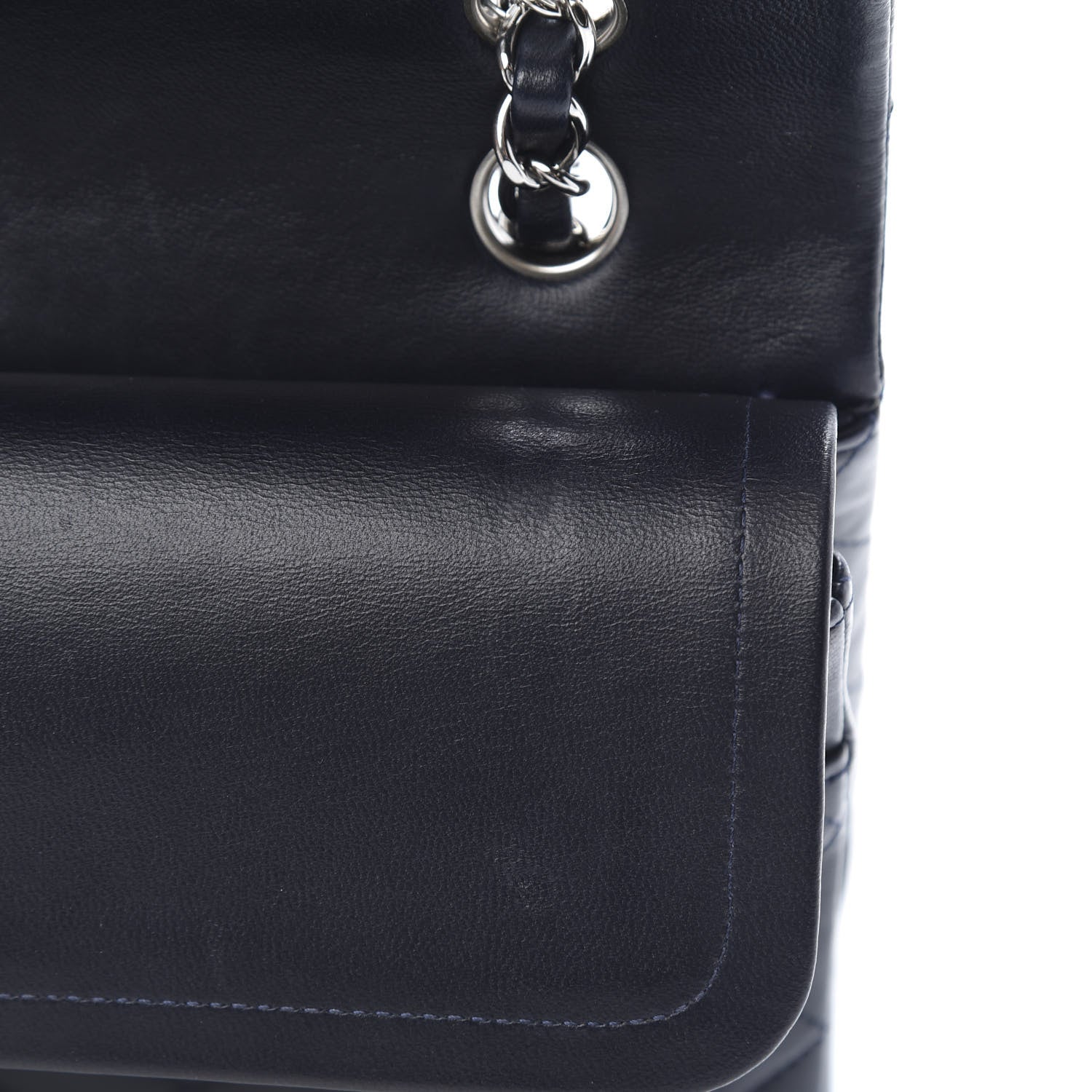 Chanel Lambskin Quilted Medium Double Flap Navy 11 of 15