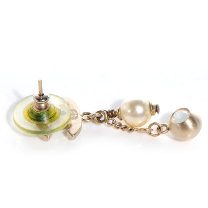 Chanel CC Pearl Tear Drop Clip On Earrings Gold 3 of 5