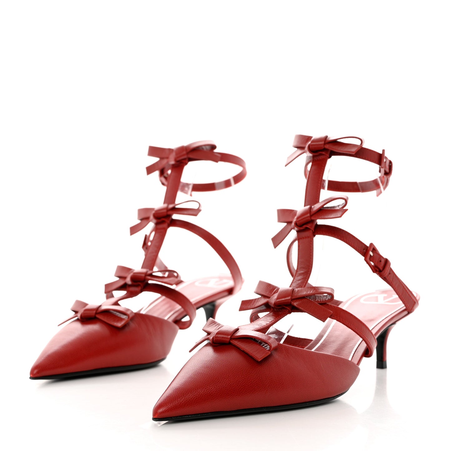 Nappa French Bow Gladiator 45mm Sandals 39 Rosso Valentino