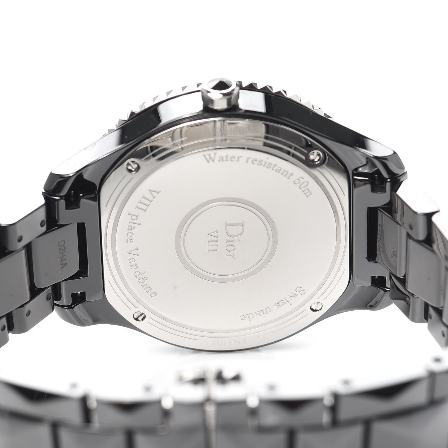 Stainless Steel Ceramic Diamond 38mm Dior VIII Quartz Watch Black