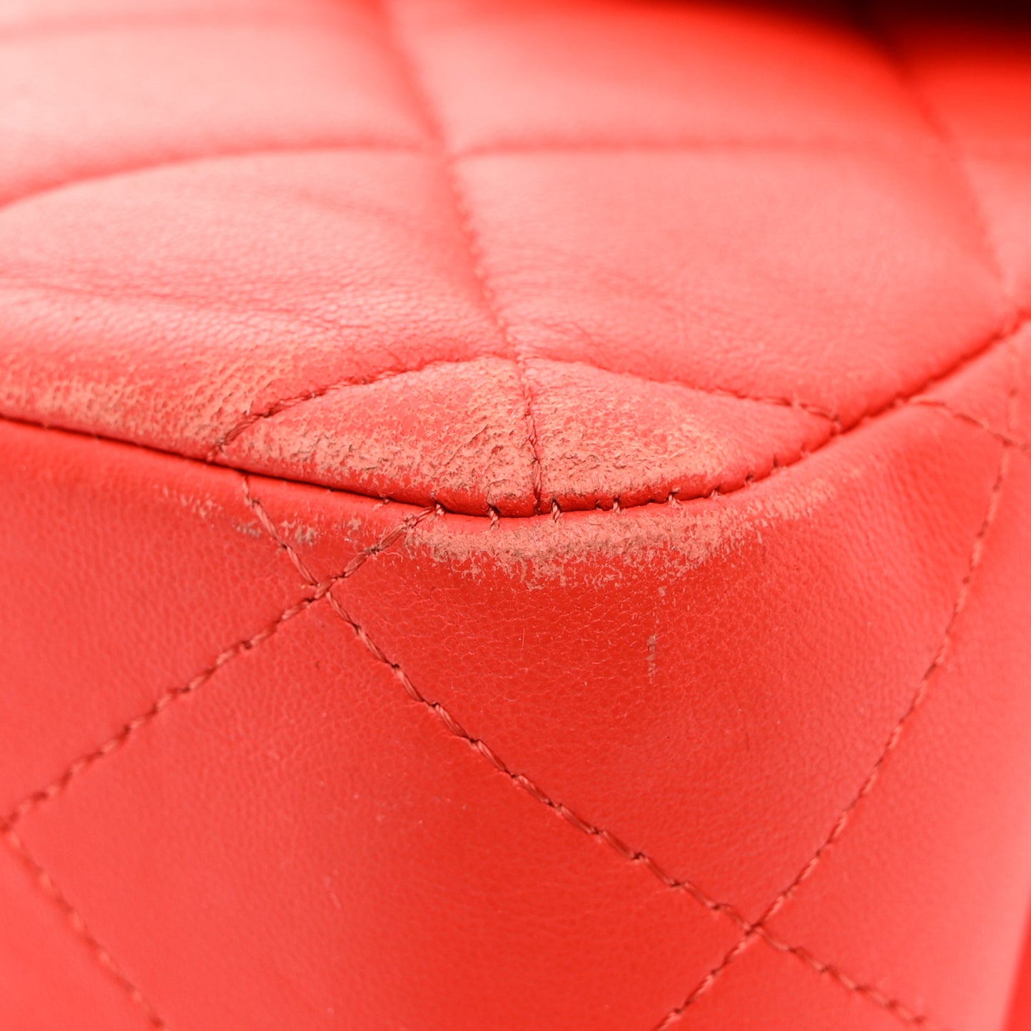 Lambskin Quilted Jumbo Double Flap Red