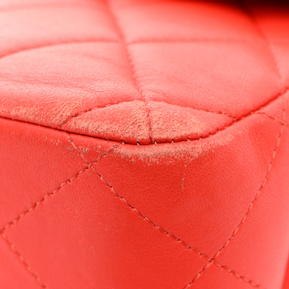 Chanel Lambskin Quilted Jumbo Double Flap Red 10 of 18