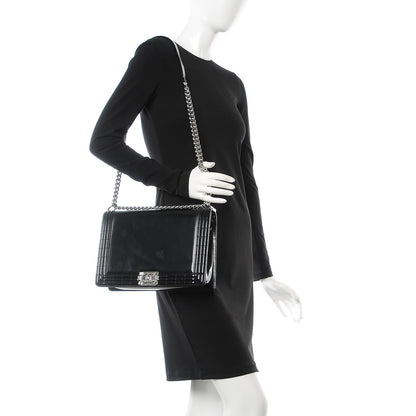 Chanel Glazed Calfskin Large Boy Flap Black 2 of 10