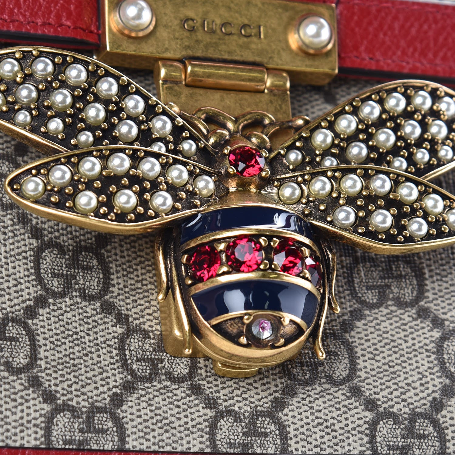 Gucci GG Supreme Monogram Medium Queen Margaret Shoulder Bag Red 6 of 11