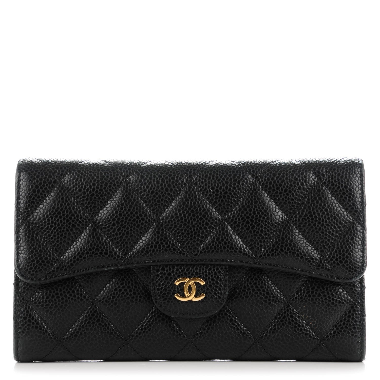Chanel Caviar Quilted Large Flap Wallet Black 1 of 9