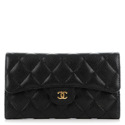 Chanel Caviar Quilted Large Flap Wallet Black 1 of 9