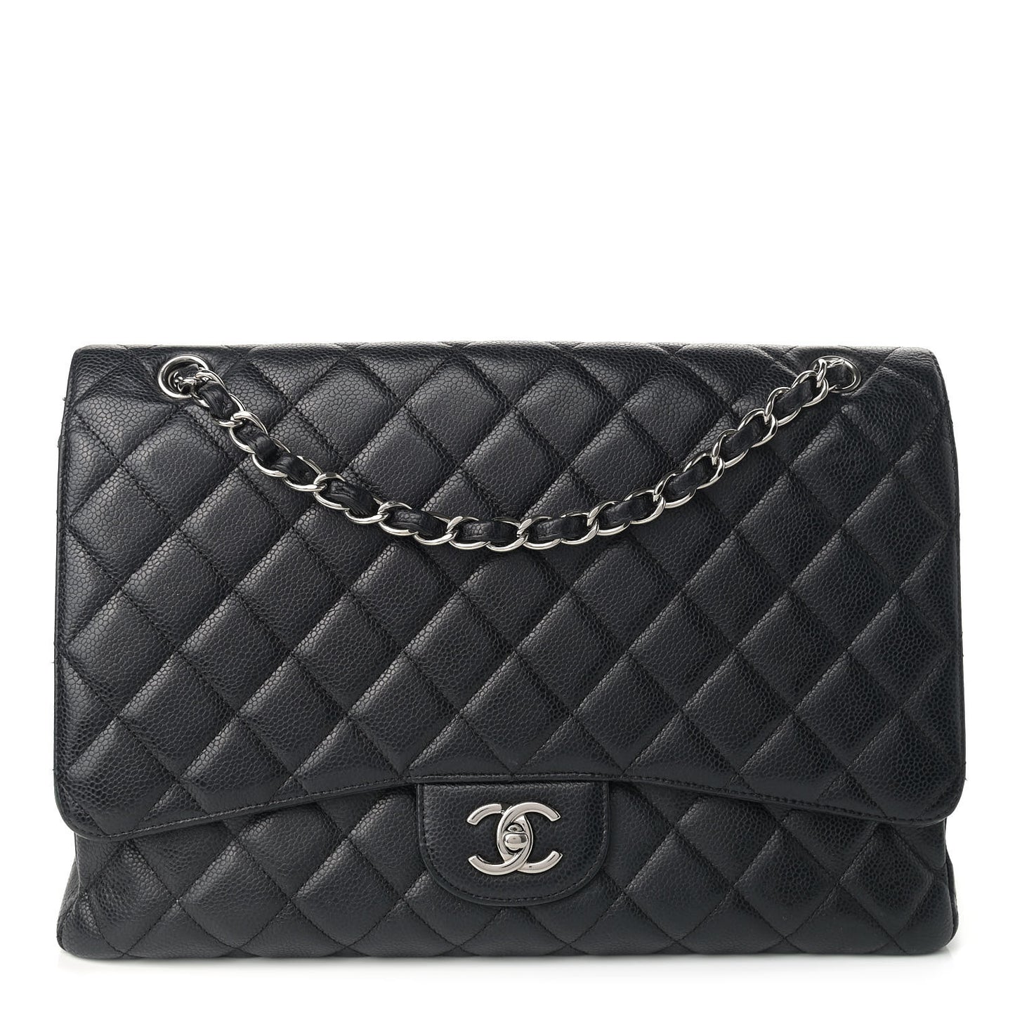 Caviar Quilted Maxi Single Flap Black