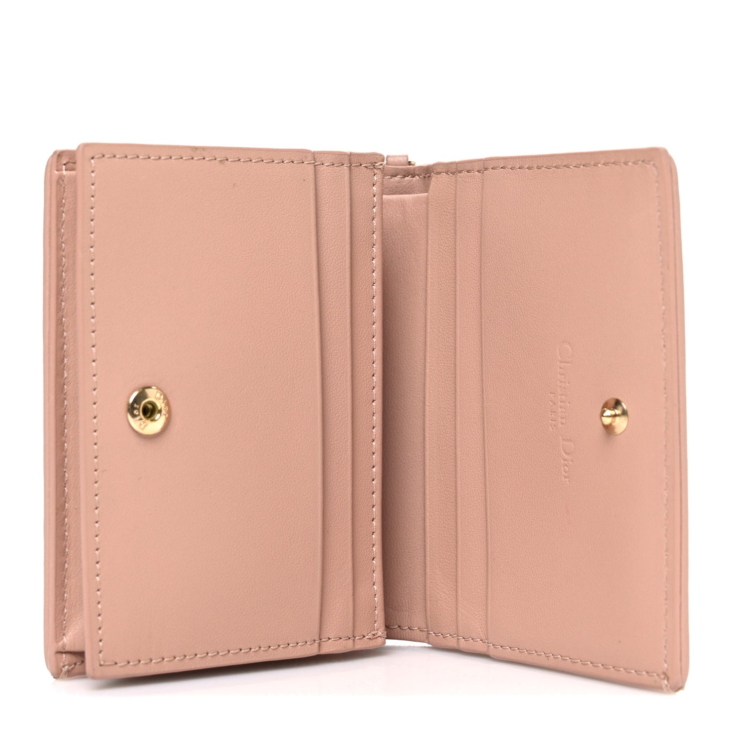 Lambskin Cannage Mini Lady Dior Wallet Rose Des Vents