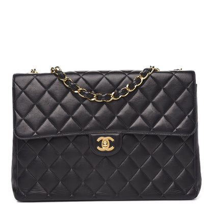 Chanel Lambskin Quilted Jumbo Single Flap Black 1 of 15
