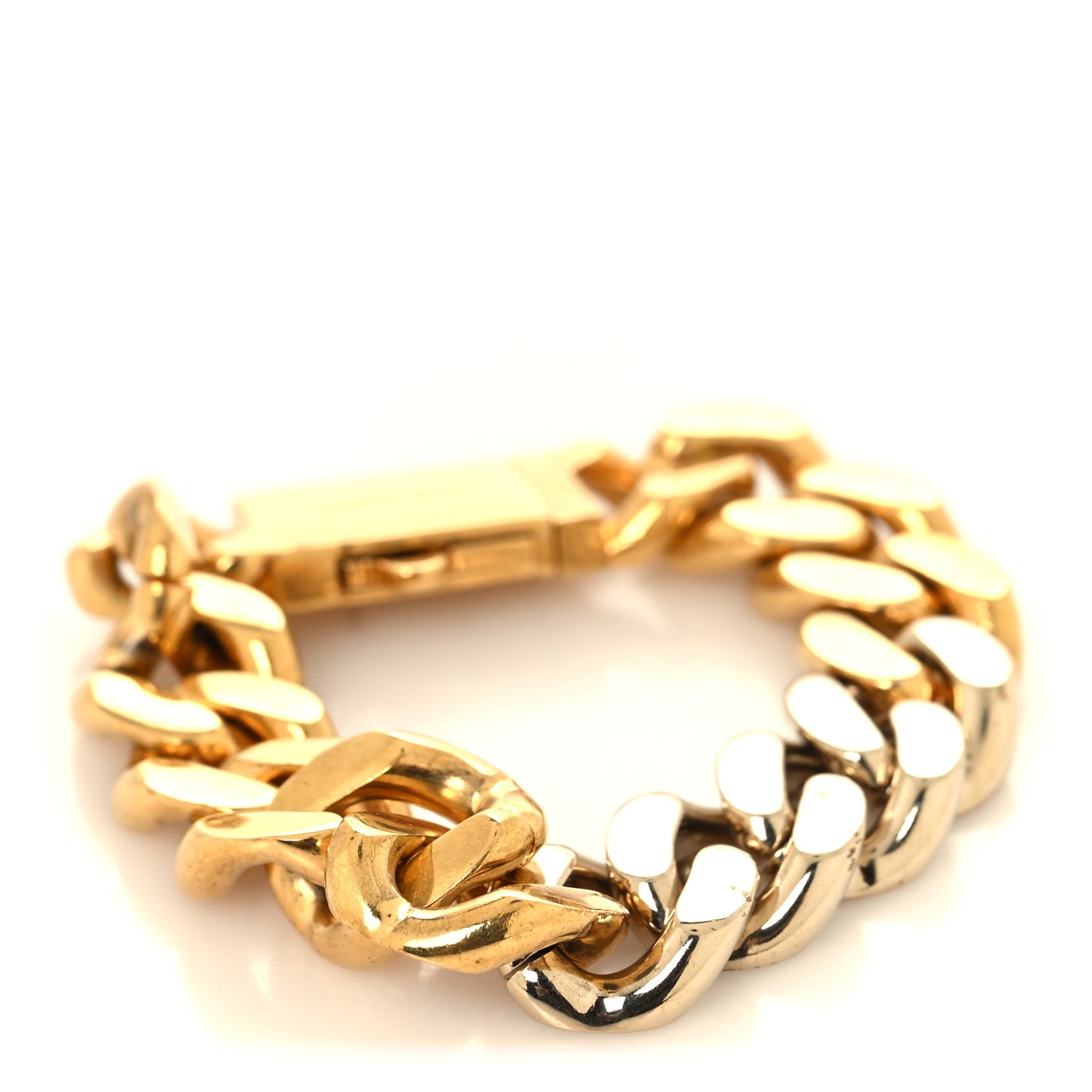 Metal Two Tone Chain Link Bracelet Gold