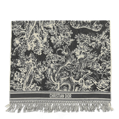 Christian Dior Cotton Toile De Jouy Reverse Towel Grey Ivory 1 of 4