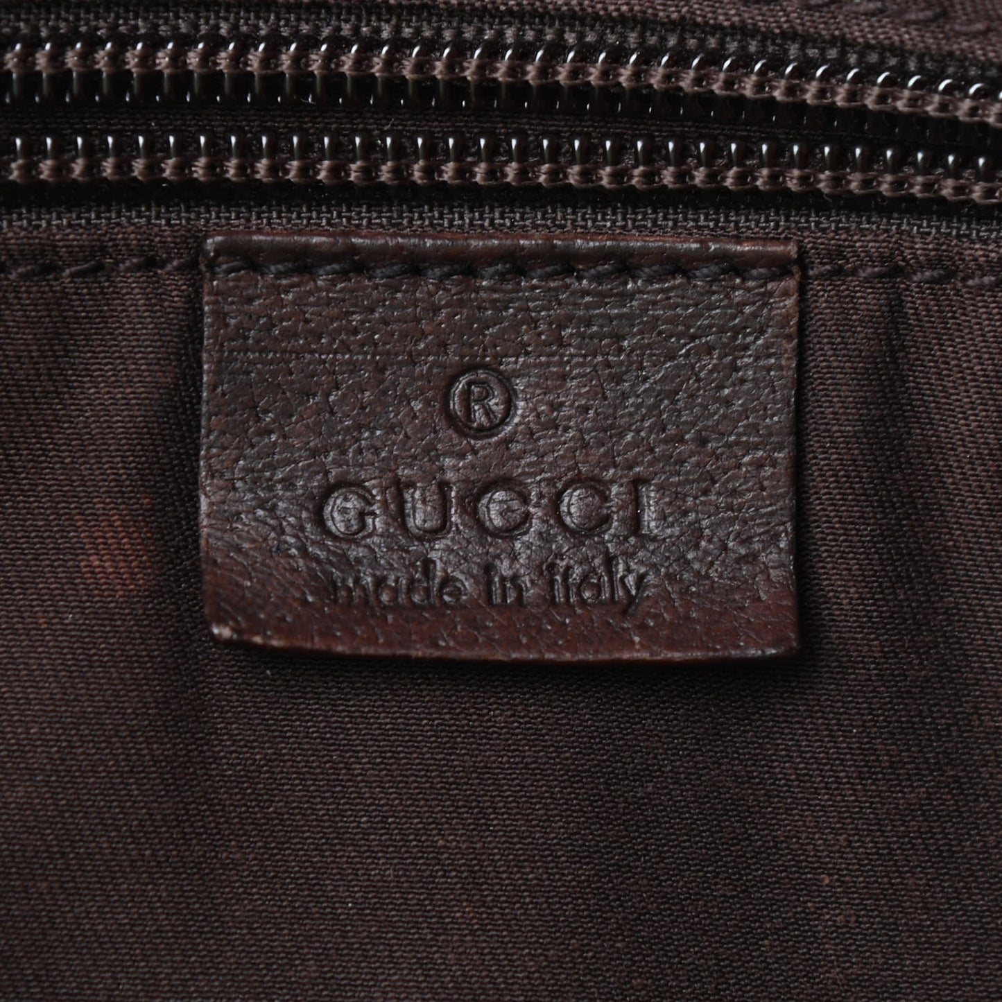 GG Monogram Medium Web Handle Bucket Tote Dark Brown
