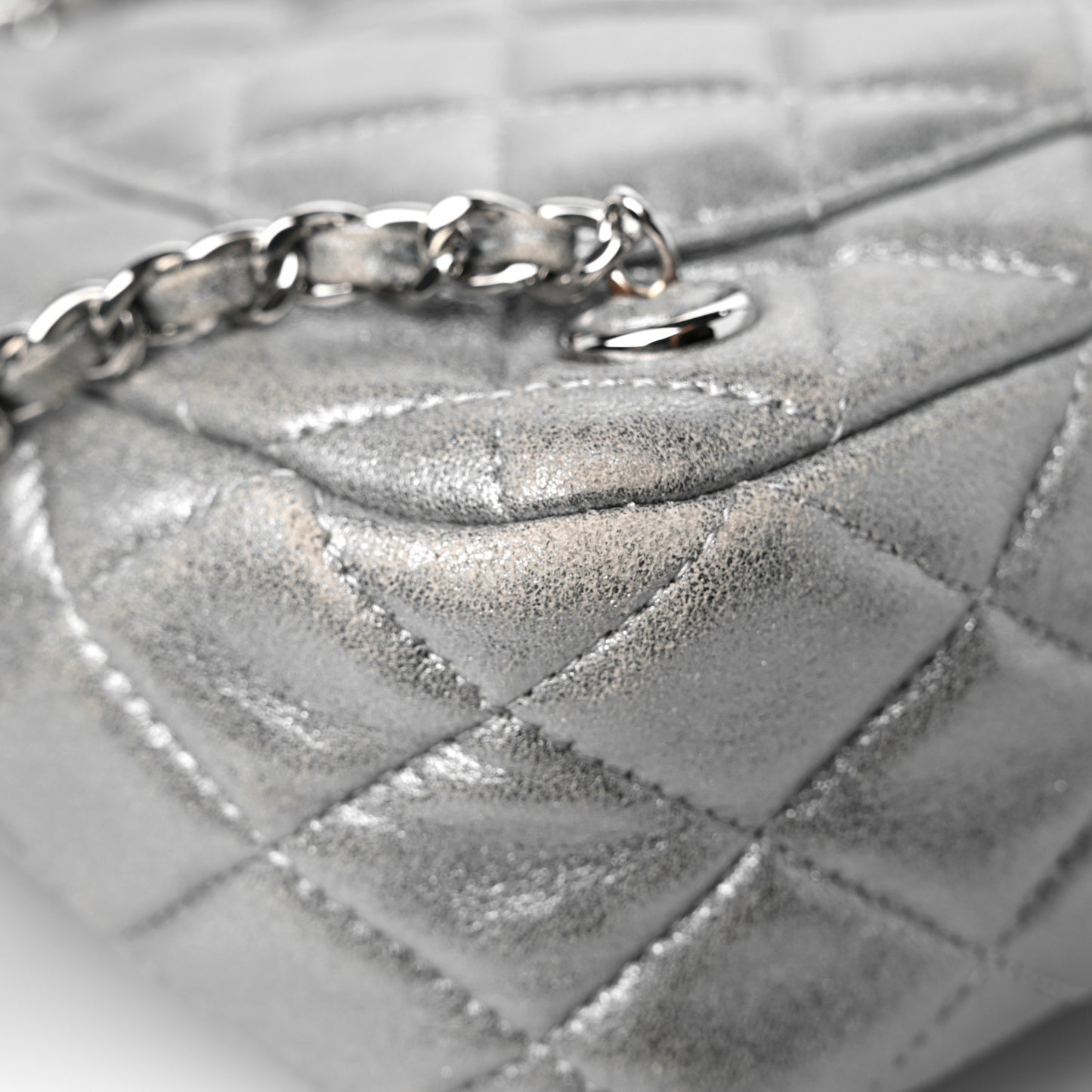 Metallic Lambskin Quilted Small In Seoul Backpack Silver