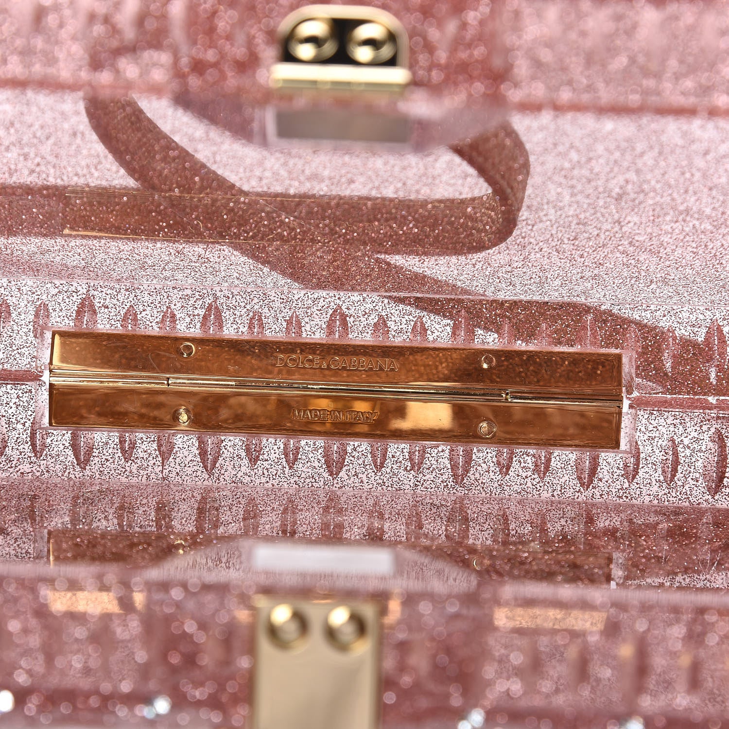 Dolce & Gabbana Crystal Embellished Plexiglass Dolce Box Clutch Pink 6 of 9