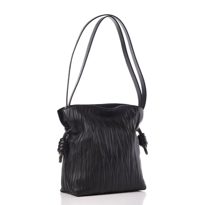Loewe Crinkled Nappa Small Flamenco Knot Shoulder Bag Black 2 of 9