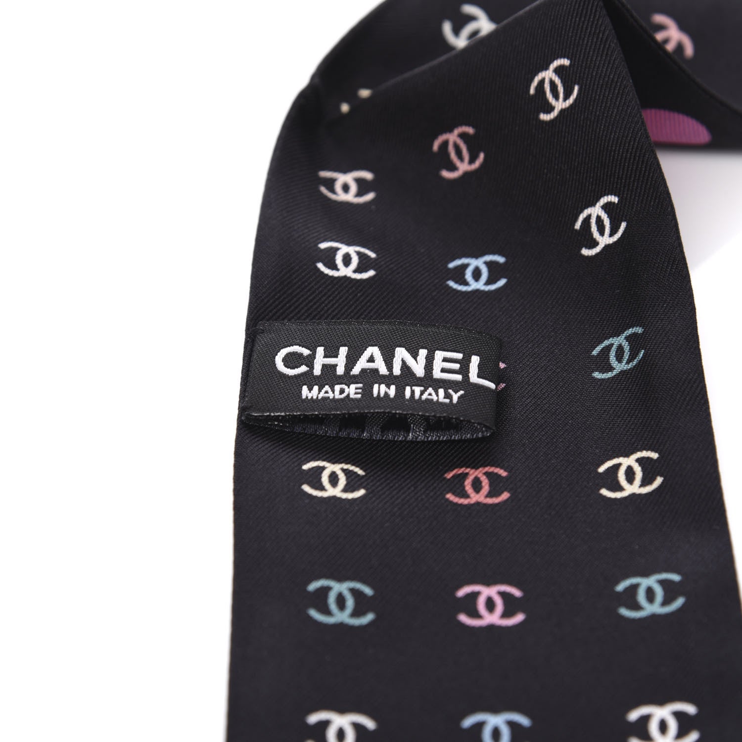 Chanel Silk Polka Dot CC Slim Bandeau Black Multicolor 2 of 3