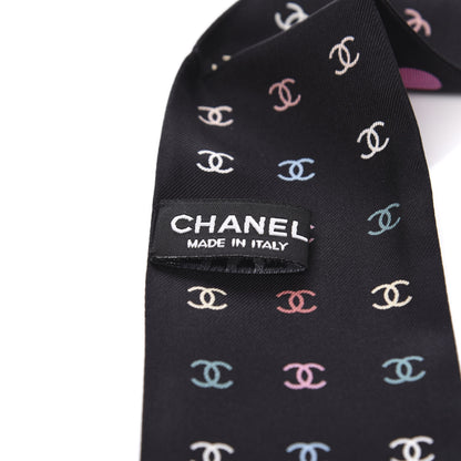 Chanel Silk Polka Dot CC Slim Bandeau Black Multicolor 2 of 3