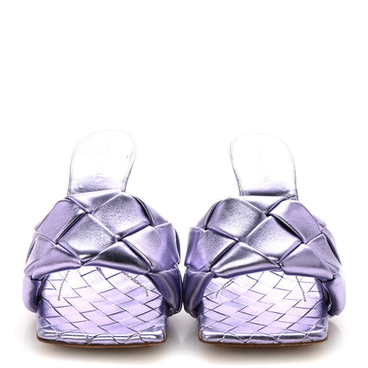 Bottega Veneta Metallic Nappa Maxi Intrecciato Lido Mule Sandals 40.5 Wisteria 3 of 9