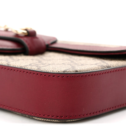 Gucci GG Supreme Monogram Azalea Calfskin Horsebit 1955 Mini Bag Beige Ebony Rosso Ancora 11 of 12