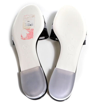 Chanel Vinyl Patent Leather CC Slides 41 Black 4 of 6