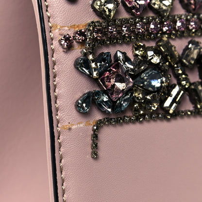 Valentino Garavani Vitello Crystal Embellished Medium Glam Lock Rockstud Flap Poudre 15 of 18