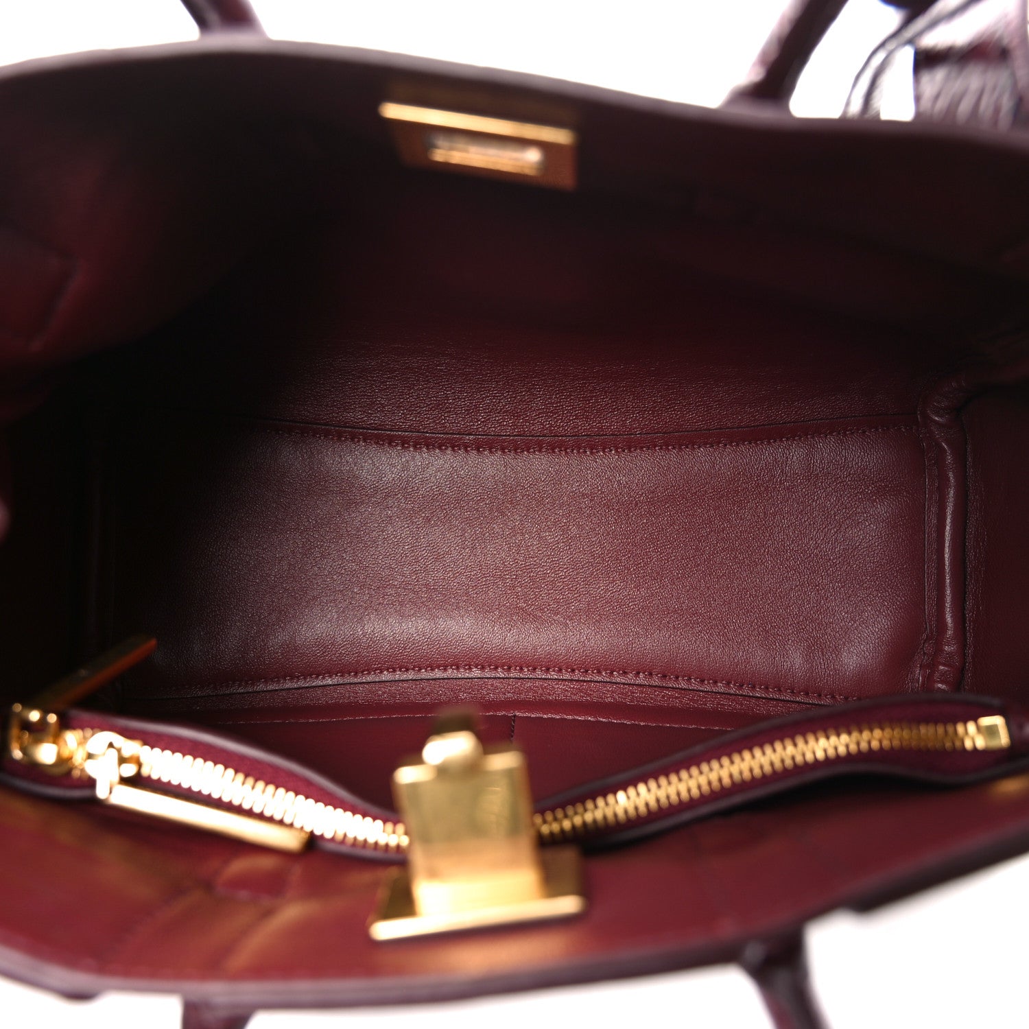 Balenciaga Calfskin Crocodile Embossed Mini Bel Air Carry All Bag Dark Burgundy 5 of 9