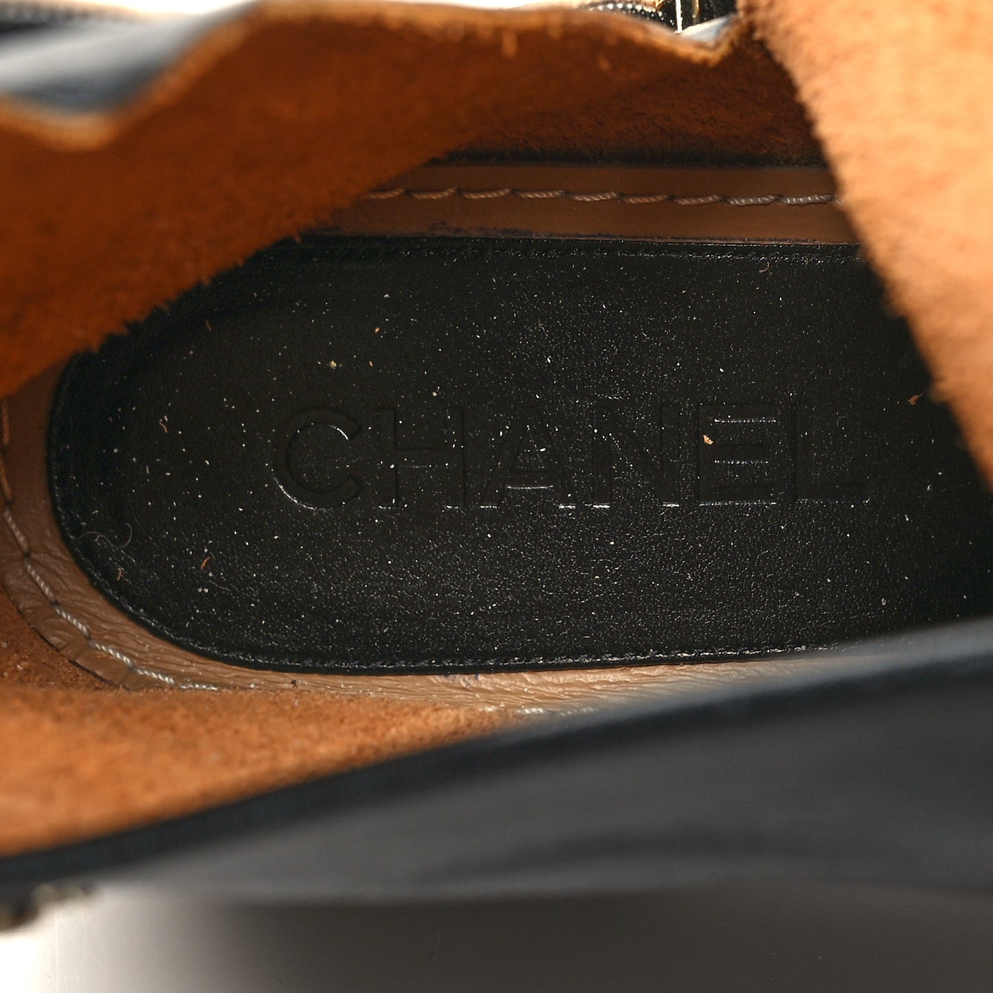 Aged Calfskin CC Ankle Boots 37 Black