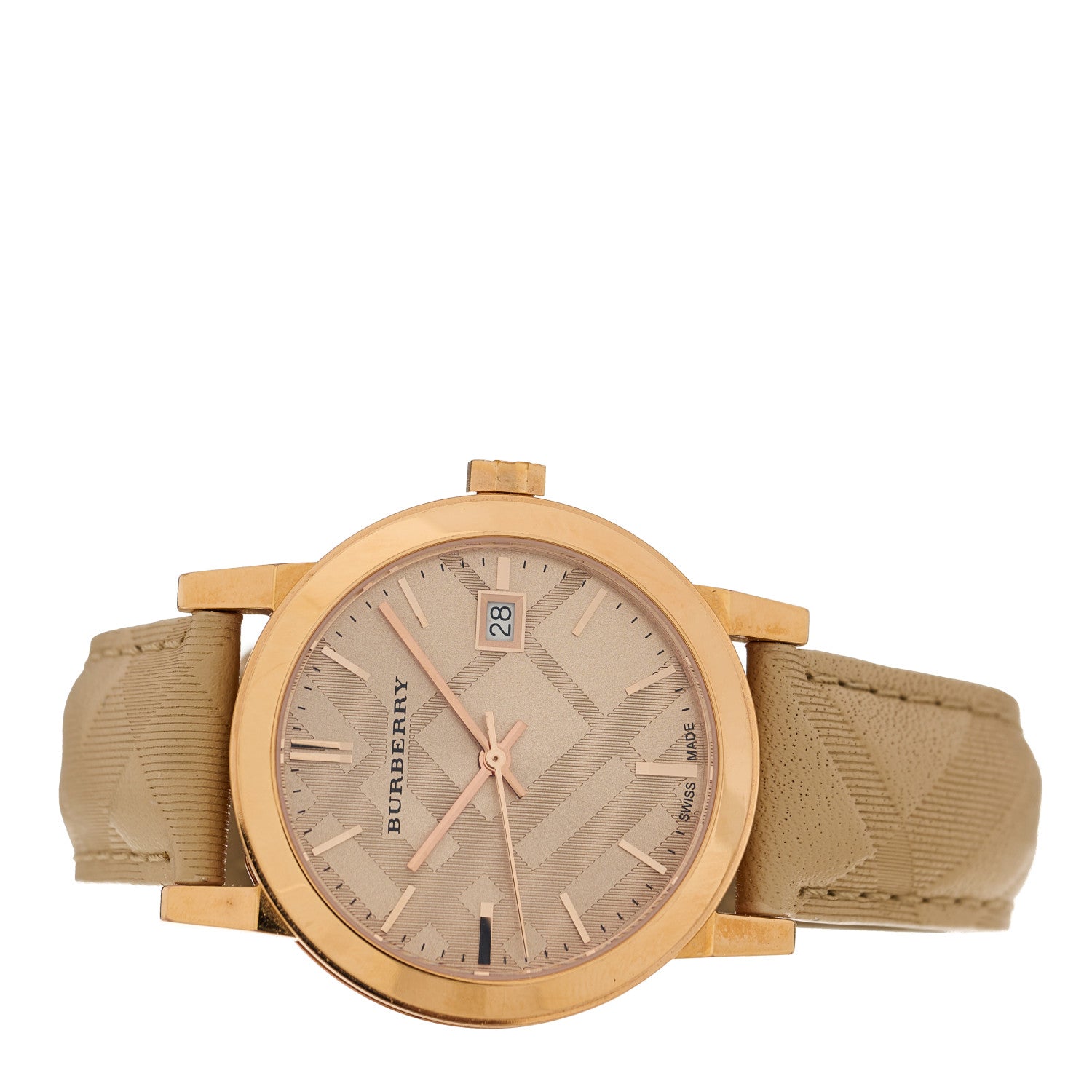 Burberry Stainless Steel Calfskin 34mm The City Quartz Watch Beige BU9154 2 of 5