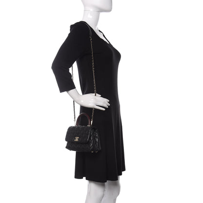 Chanel Caviar Lizard Embossed Quilted Extra Mini Coco Handle Flap Black 2 of 10