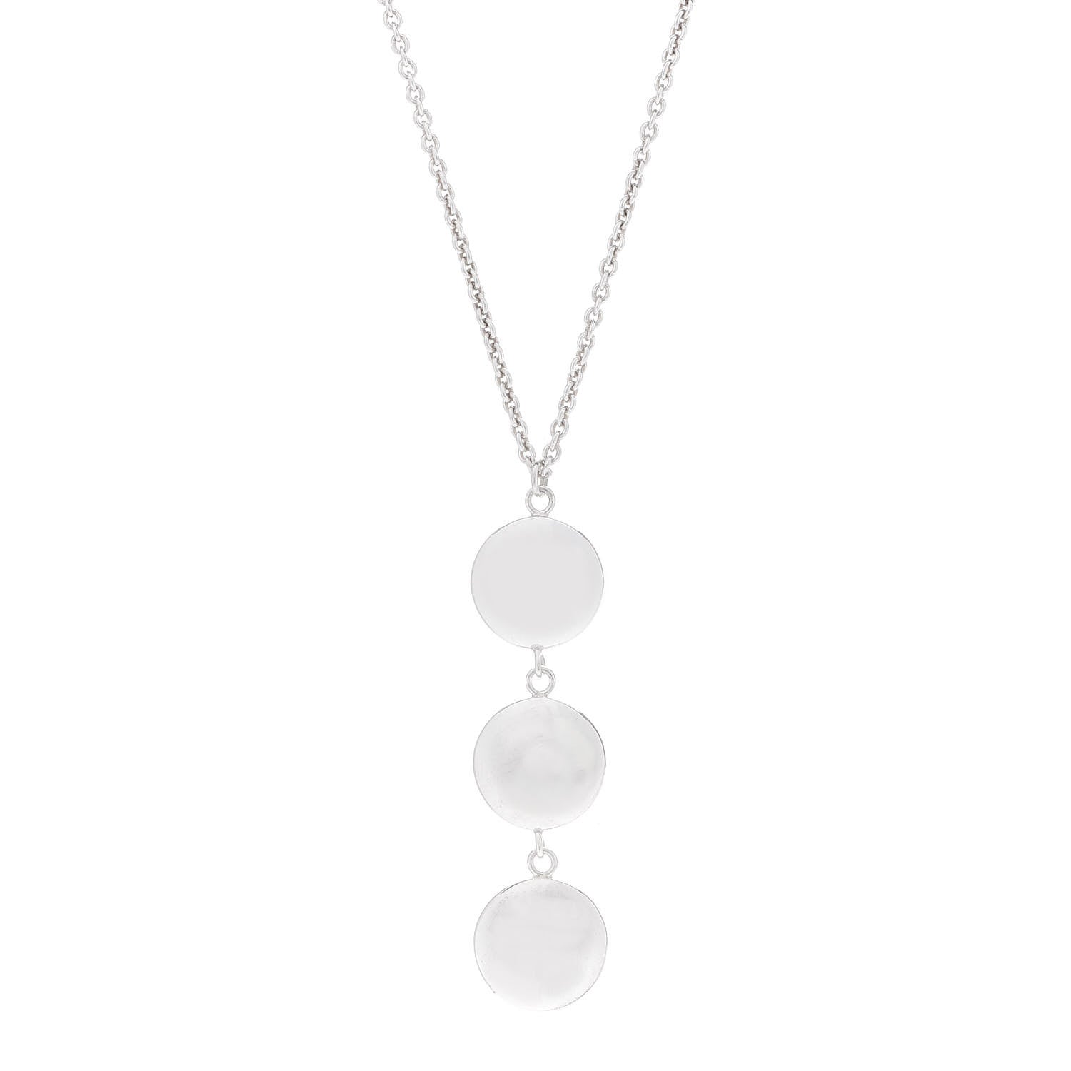 Tiffany Sterling Silver Triple Disc Drop Pendant Necklace 1 of 5