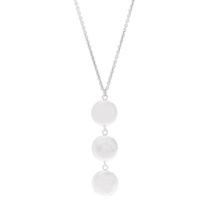 Tiffany Sterling Silver Triple Disc Drop Pendant Necklace 1 of 5
