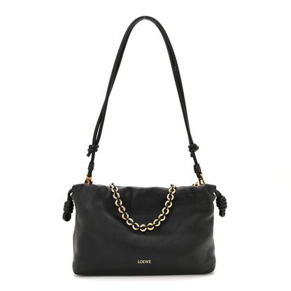 Loewe Mellow Nappa Medium Donut Chain Flamenco Knot Clutch Black 1 of 11