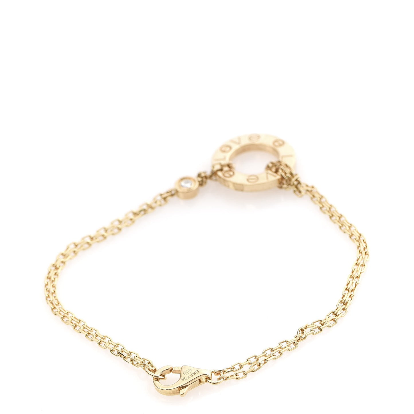 18K Yellow Gold Diamond LOVE Bracelet