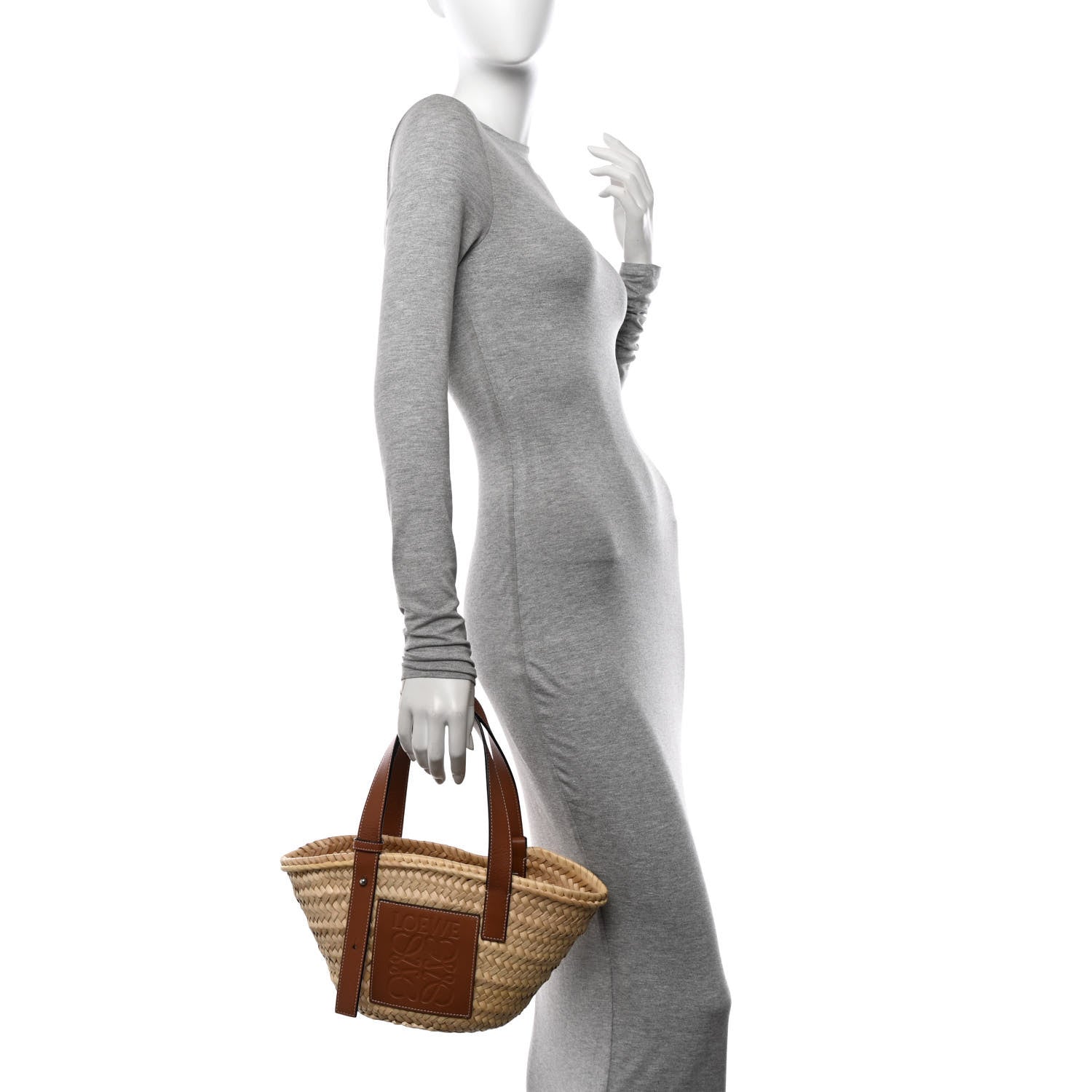 Loewe Raffia Small Basket Tote Bag Natural Tan 2 of 9