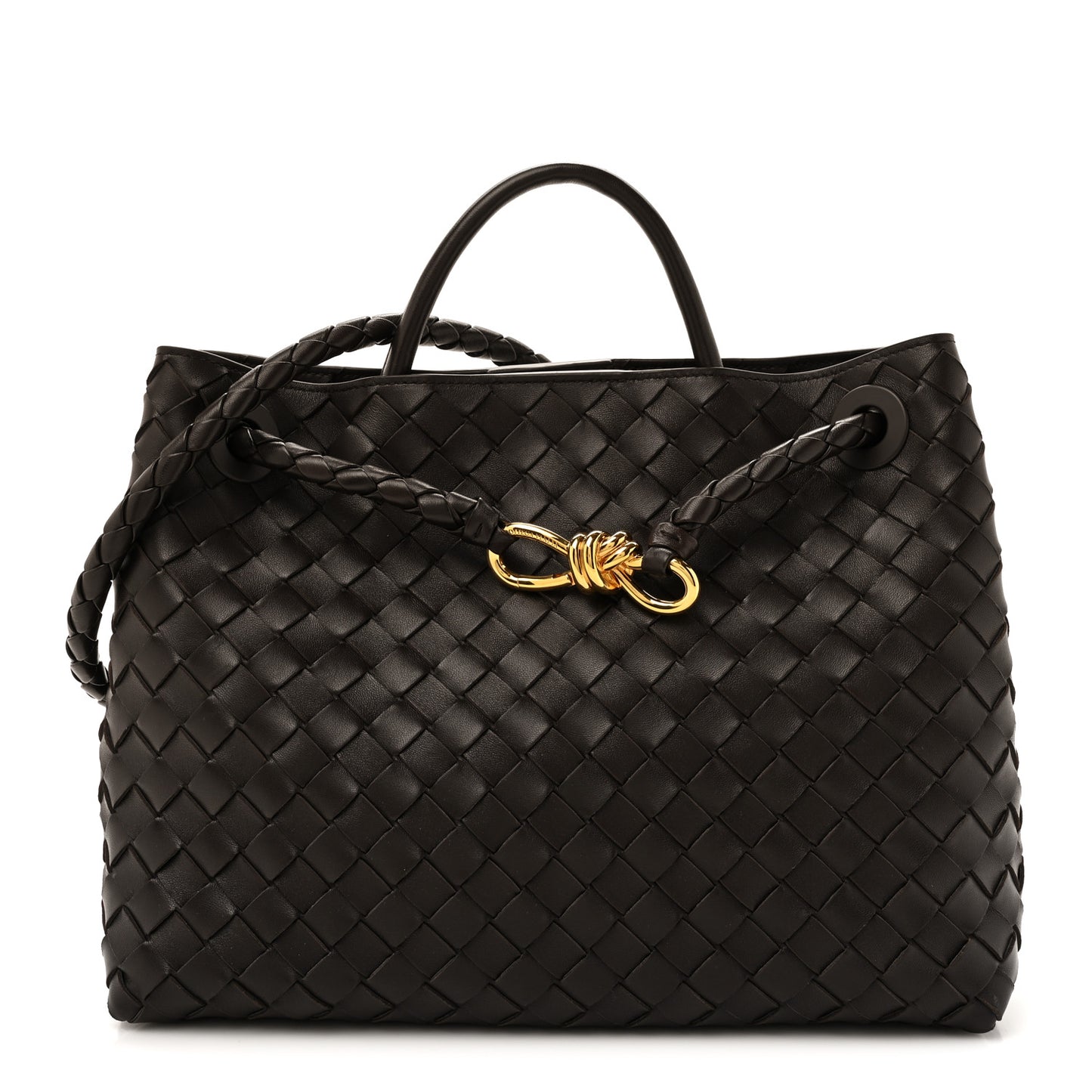 Nappa Intrecciato Medium Andiamo Shoulder Bag Fondant